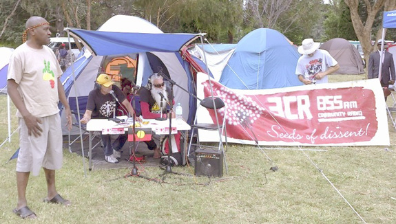 3CR Broadcast Set Up Tent Embassy