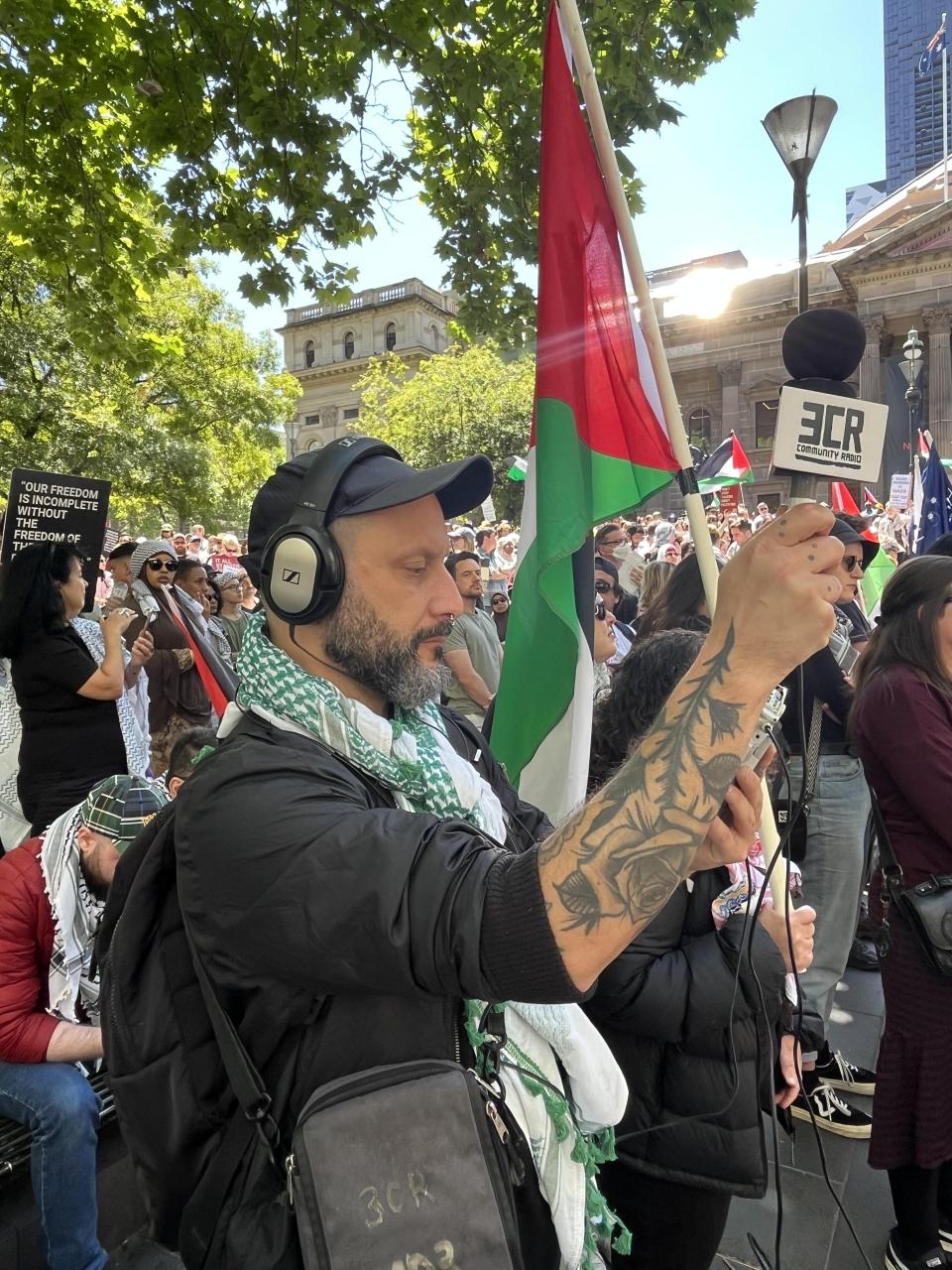 Free Palestine rally coverage 