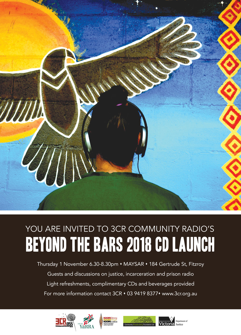 Beyond the Bars 2018 CD launch invitation