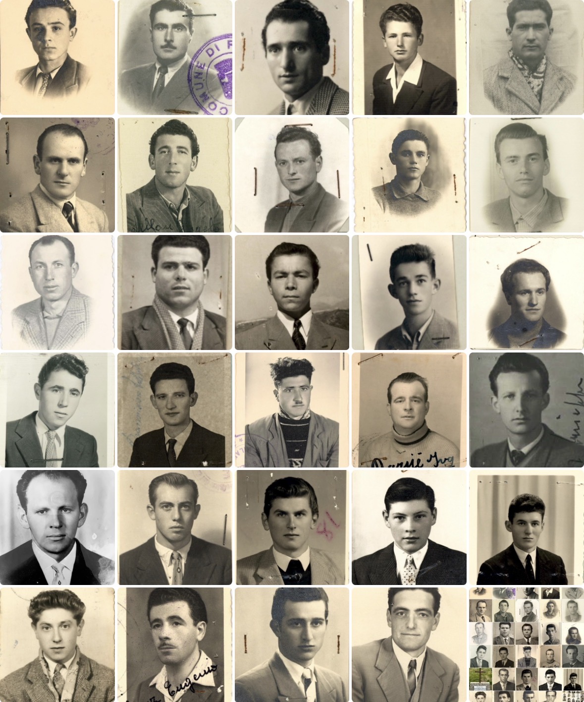 Photos of the 29 Italian men who died on the Snowy Scheme