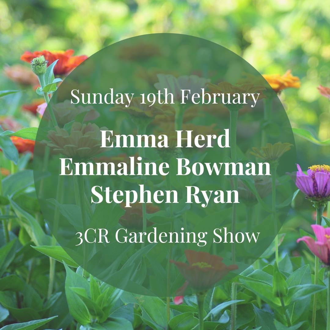 3CR Gardening Show  - Emma Herd will be joined by Stephen Ryan and Emmaline Bowman
