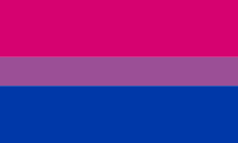 Bisexual flag horiztonal stripes top to bottom pink purple blue
