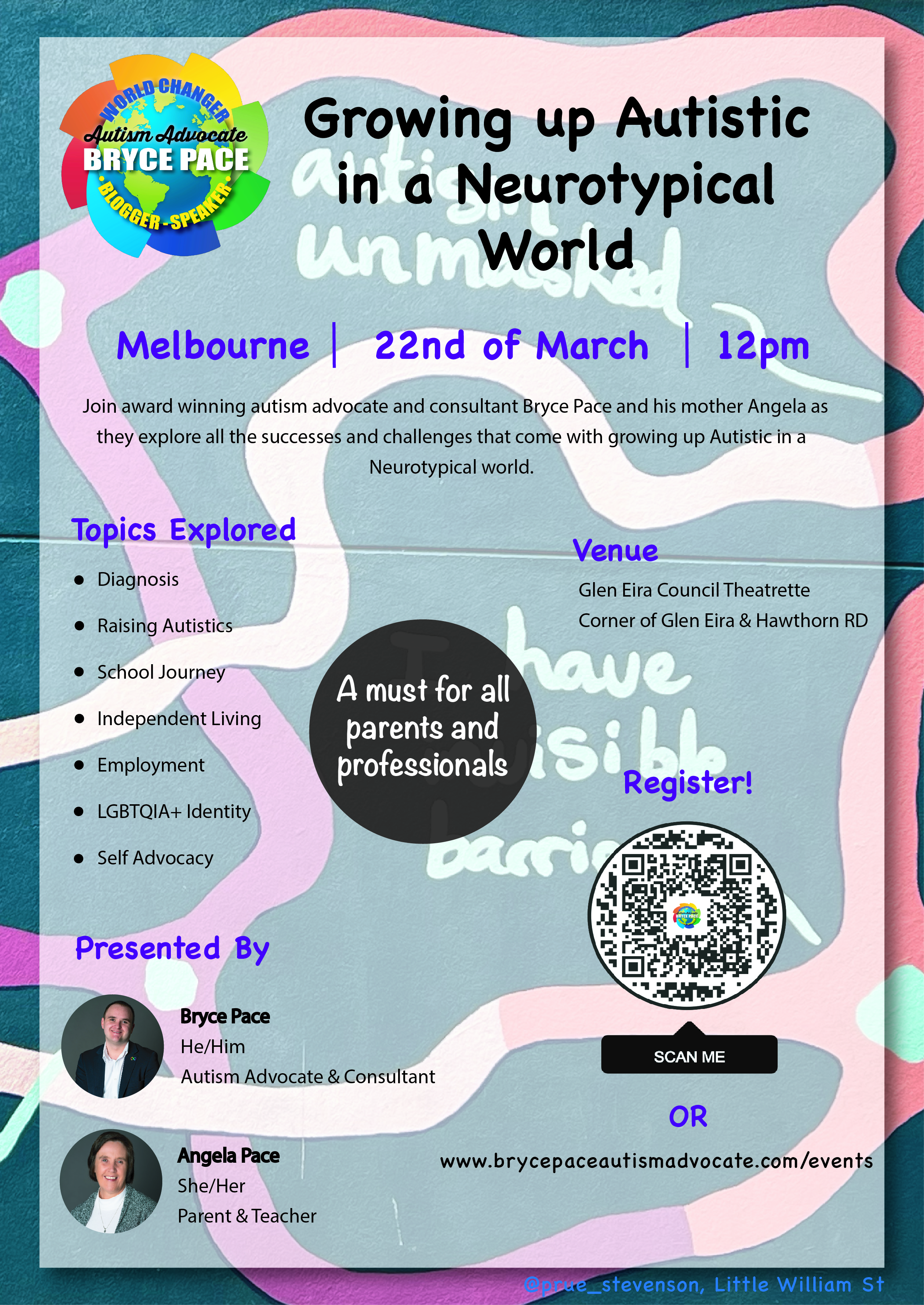 Flier for Growing up Autistic in a Neurotypical World