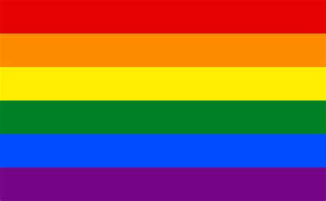 rainbow flag 6 horizantal colours red orange yellow green blue purple