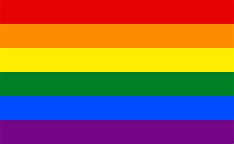 rainbow flag 6 horizantal colours red orange yellow green blue purple