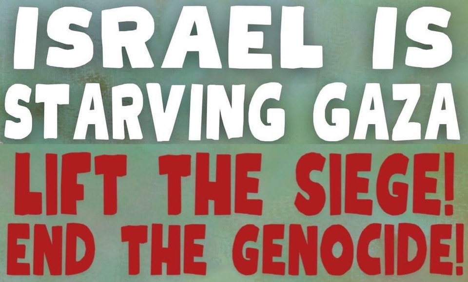 Image credit: 'israel is starving Gaza...' | instagram.com/freepalestinemelb