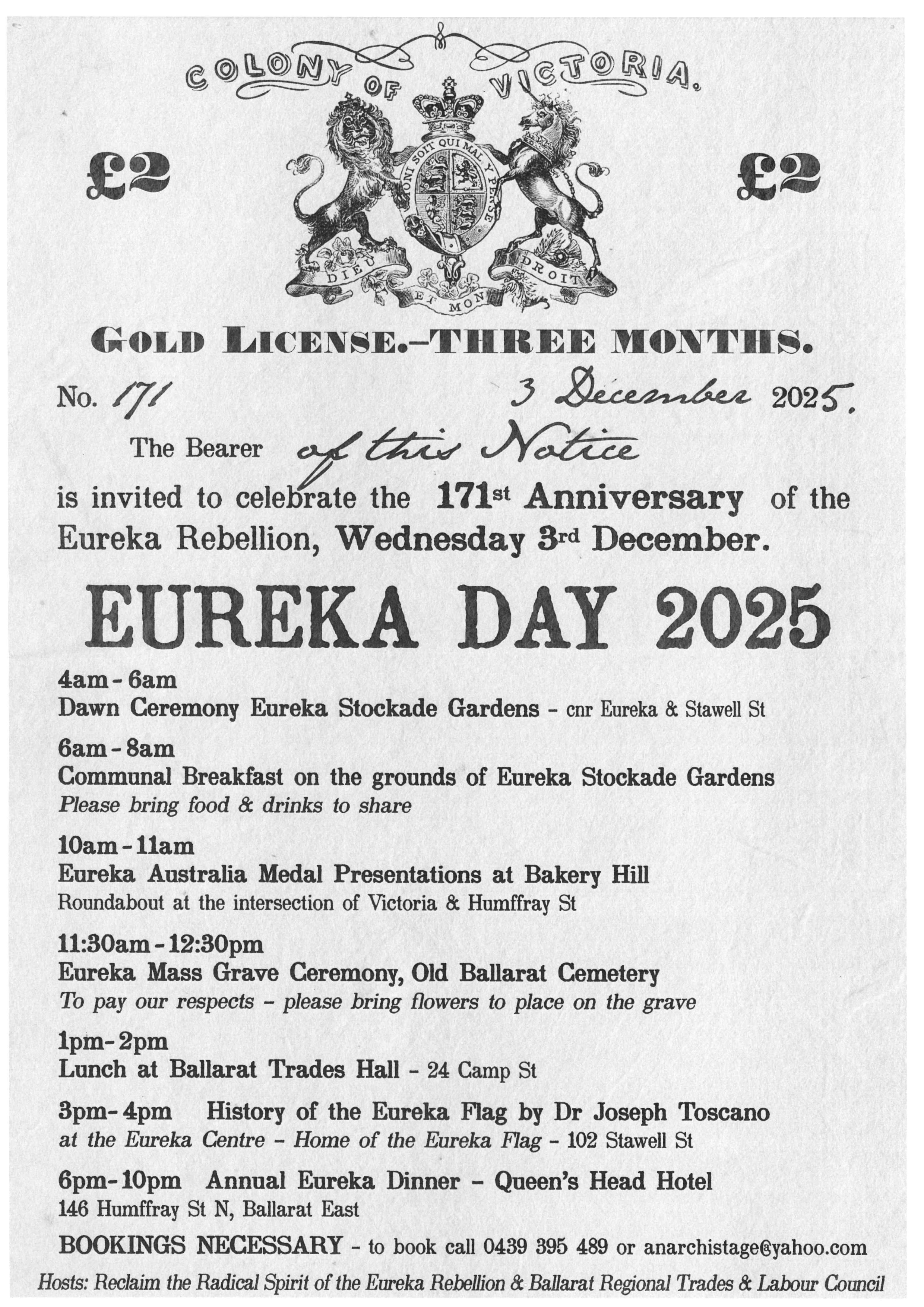 An image of the Eureka Day Itinerary for 2025