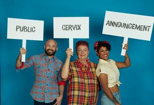 Public Cervix Announcement, Kate Broun, Cancer Council Victoria; Behind The Counter, Najib and Grace, Due West Festival; Trans Awareness Week, Margot Fink, Transgender Victoria