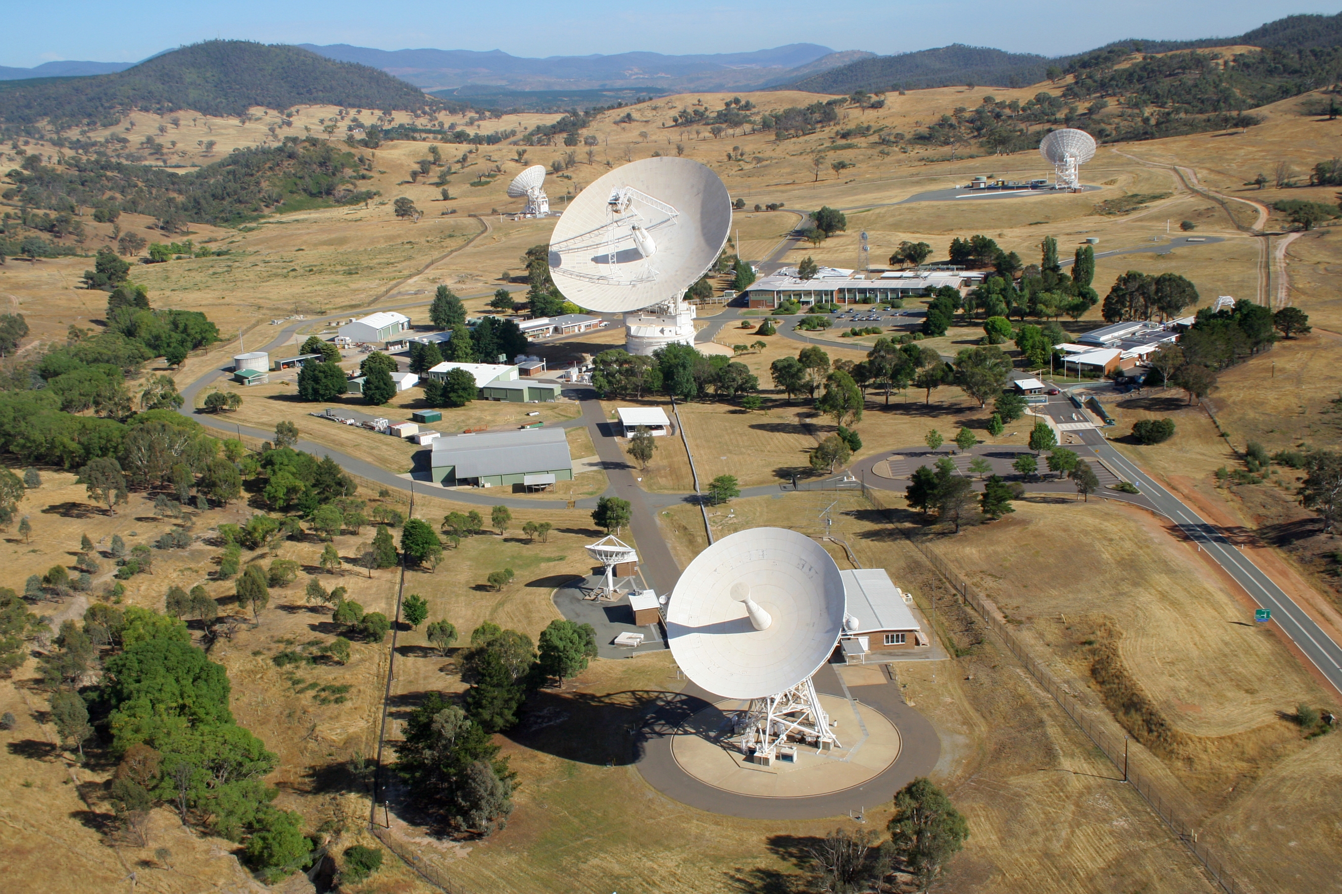 Aerial view of the Canberra Deep Space Communication Complex
