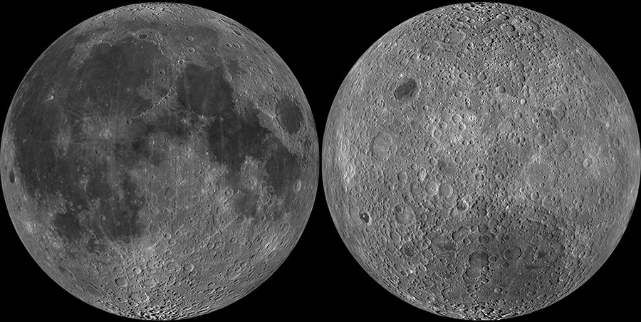 The near and far sides of the Moon, as seen by the Luna Reconnaissance Orbiter (Photo: NASA/Goddard/Arizona State University)