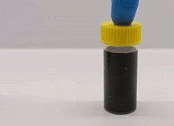 Nanoparticles responding to a magnet (Image supplied)