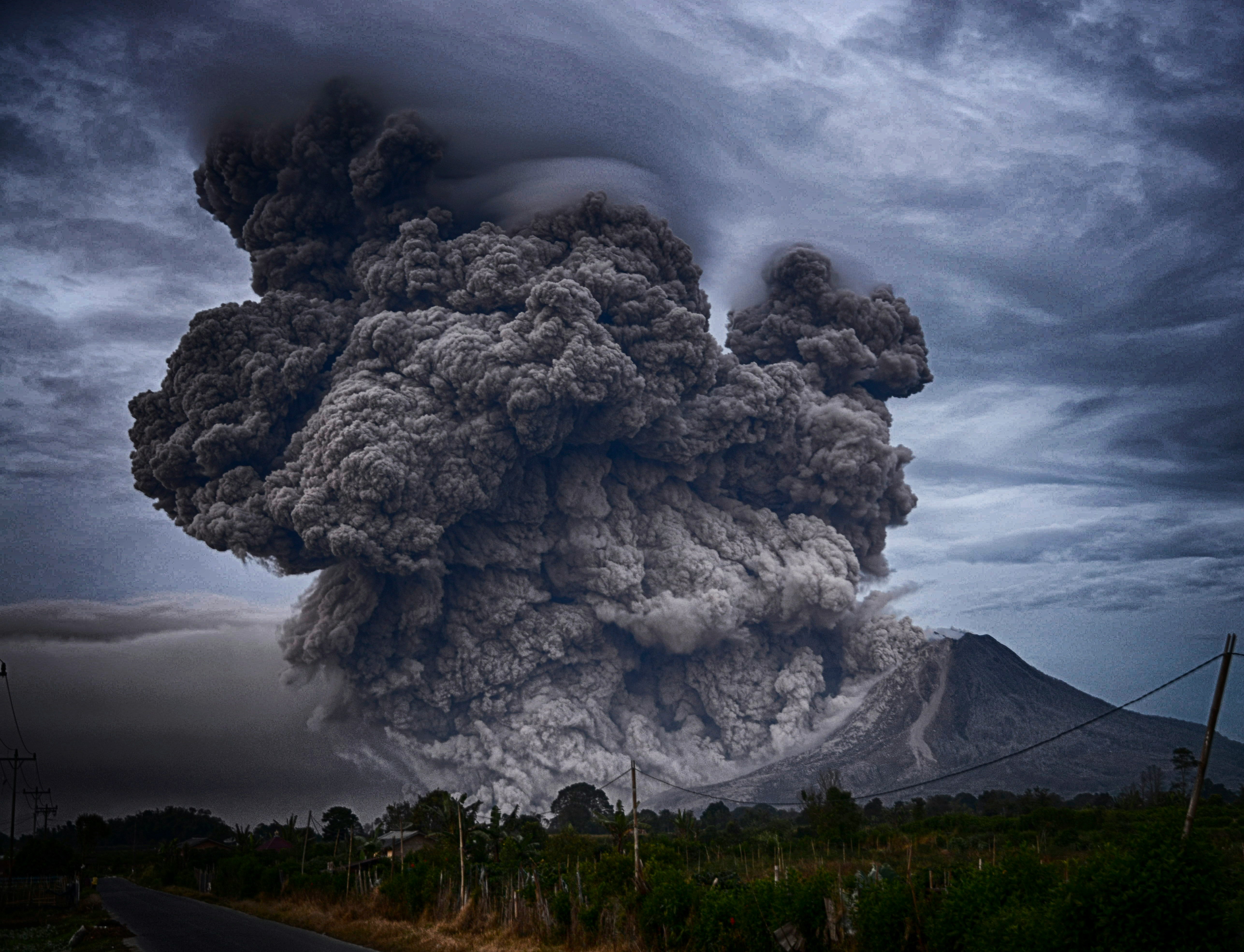 A volcanic ash plume
