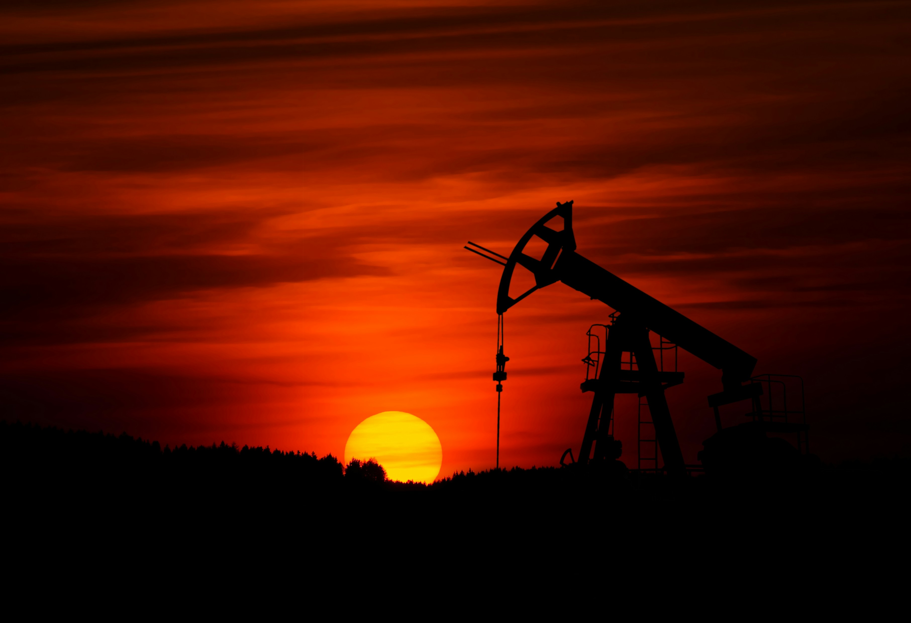 Oil well in the sunset