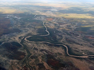 Aerial image of the Fitzroy river and the Kimberley Floodplain by yaruman5 is licensed under CC BY-NC-ND 2.0.