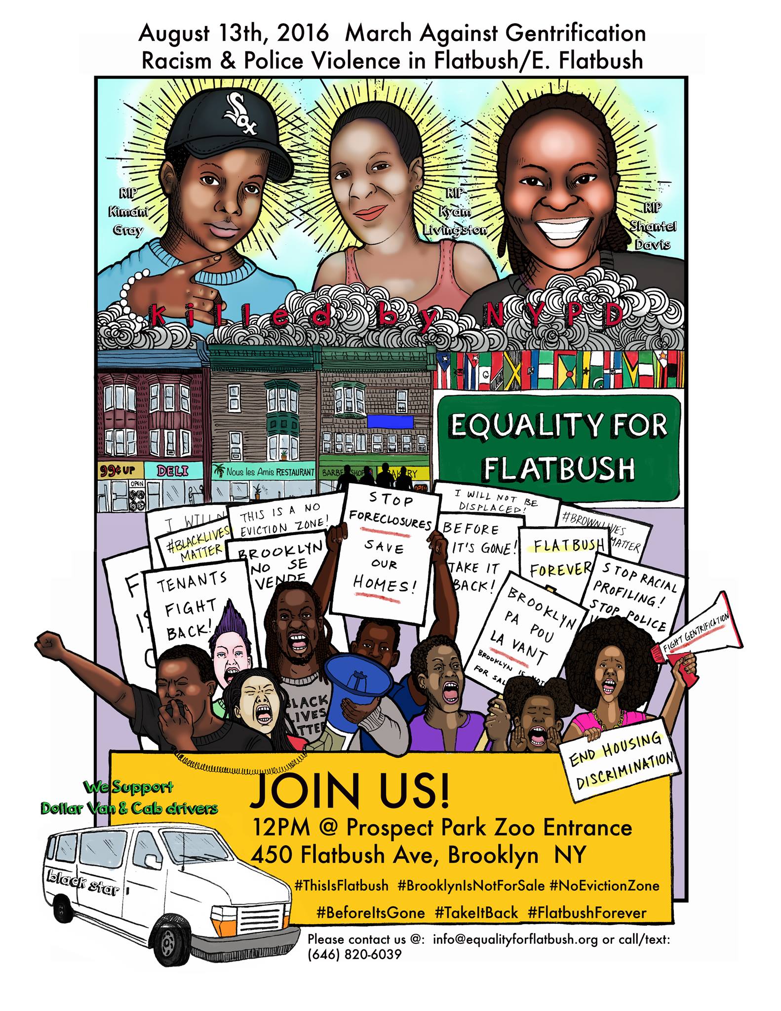 Equality for Flatbush march poster by Vanissa W. Chan