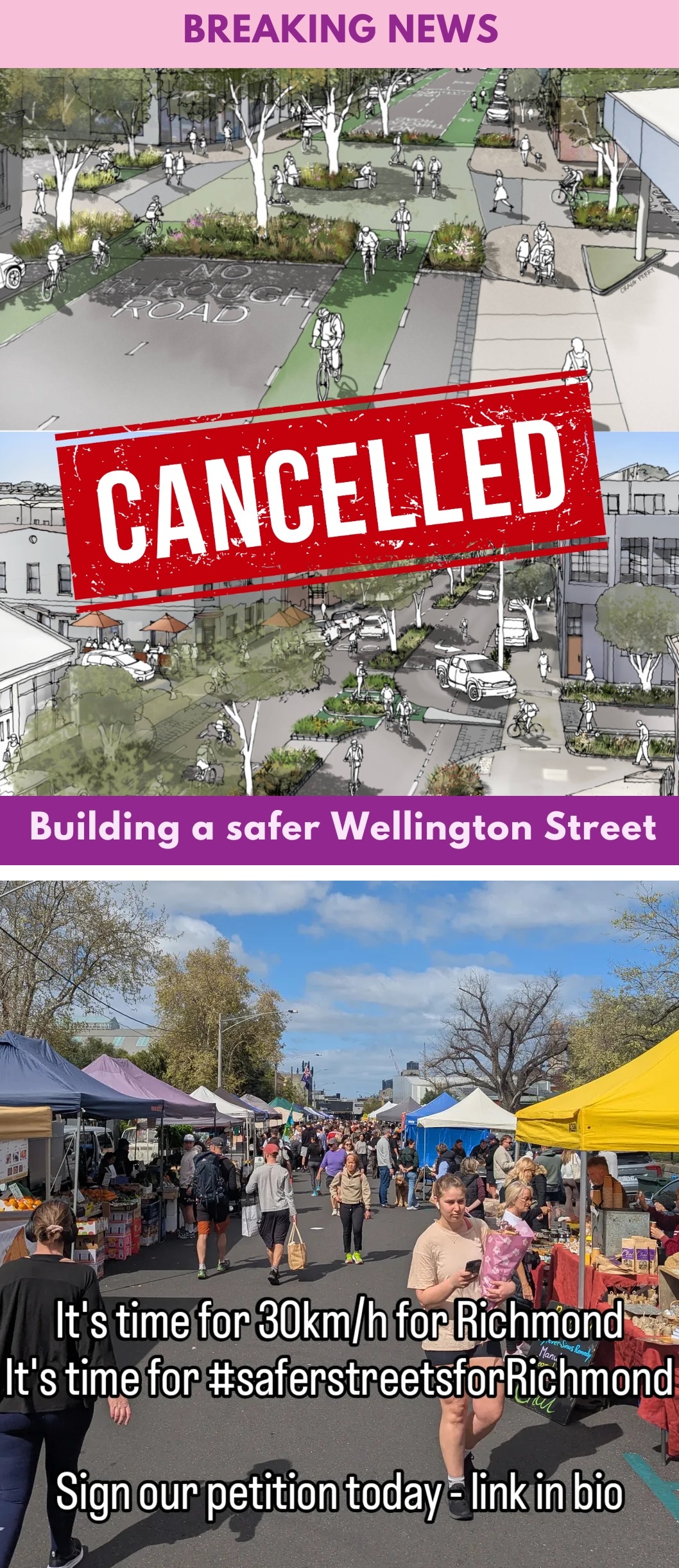 Wellington Street decision, Safer Streets for Richmond petition tabled. Images: supplied