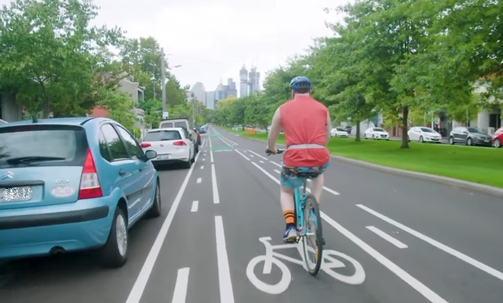 The further adventures of bike lane guy. Screenshot: Let's Ride Melbourne
