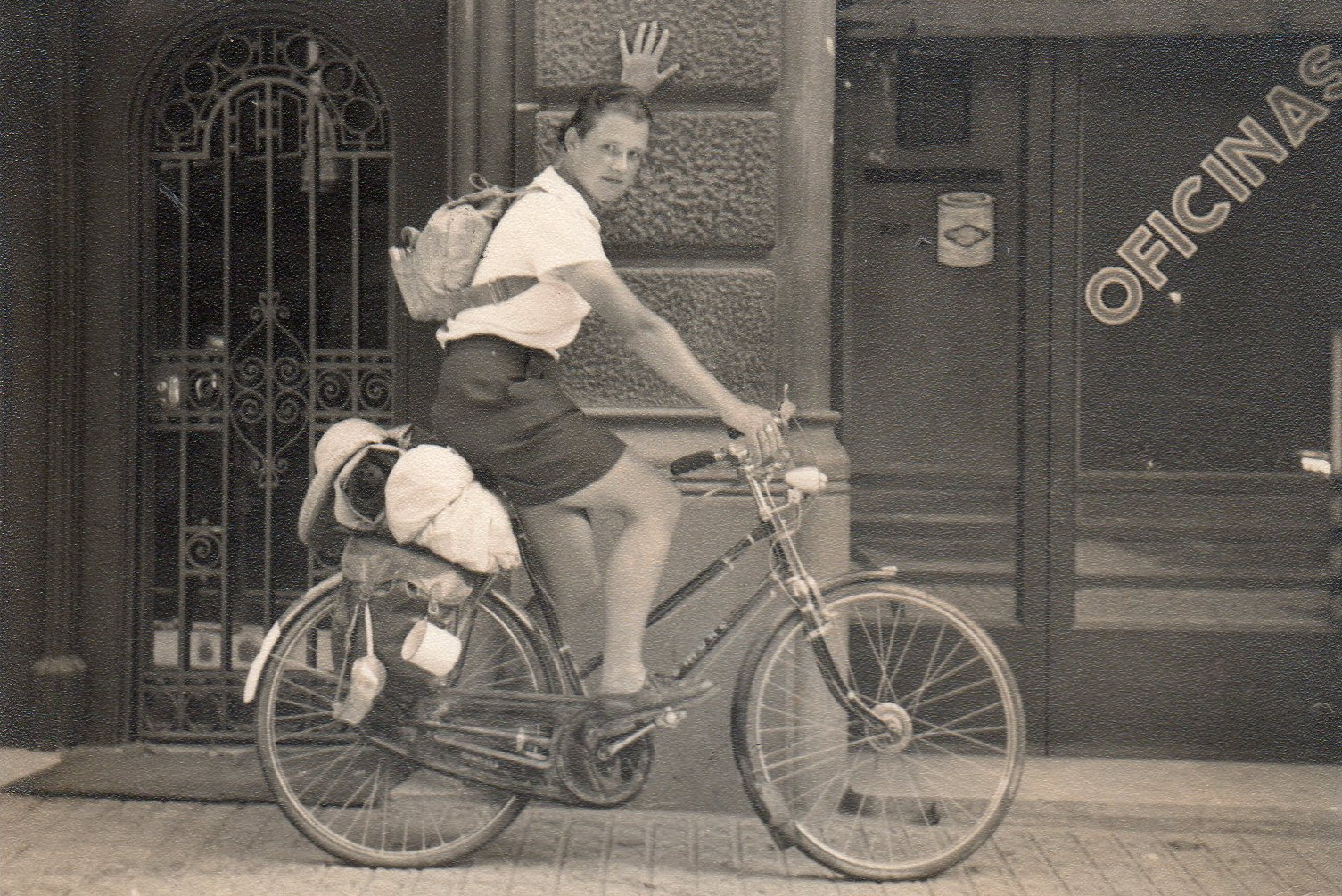 Dervla Murphy in Barcelona, Spain. 1950s