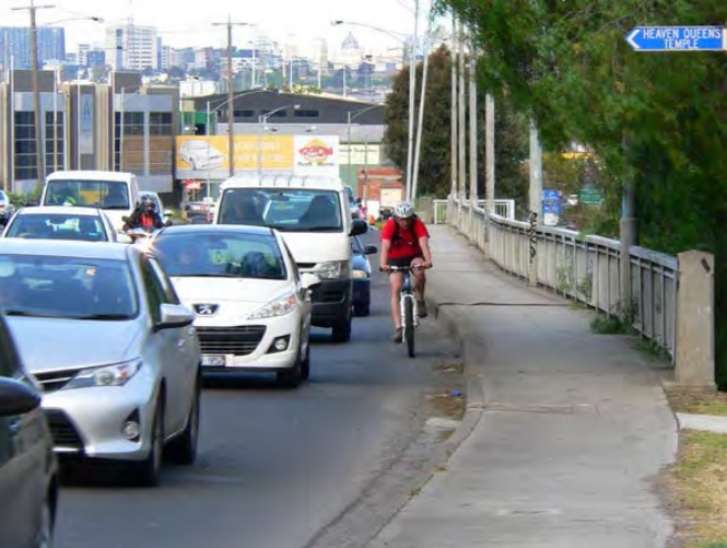 Dynon Road, Footscray, an example of less than optimal conditions for riders