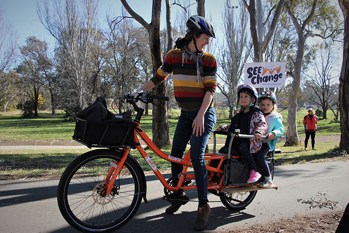 "If you're looking for a cheaper, low-carbon alternative for commuting, errand running or transporting your children, then the new Canberra Electric Bike Library has a bike for you" Image credit: ACT Government