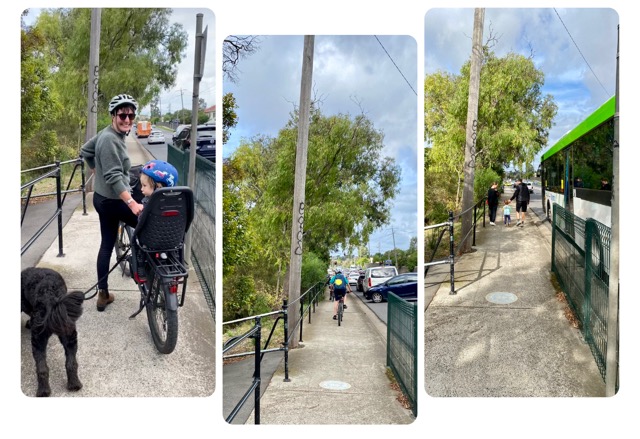 Narrow shared path next to heavy traffic on Murray Road, Coburg. Image: Safer Murray Road