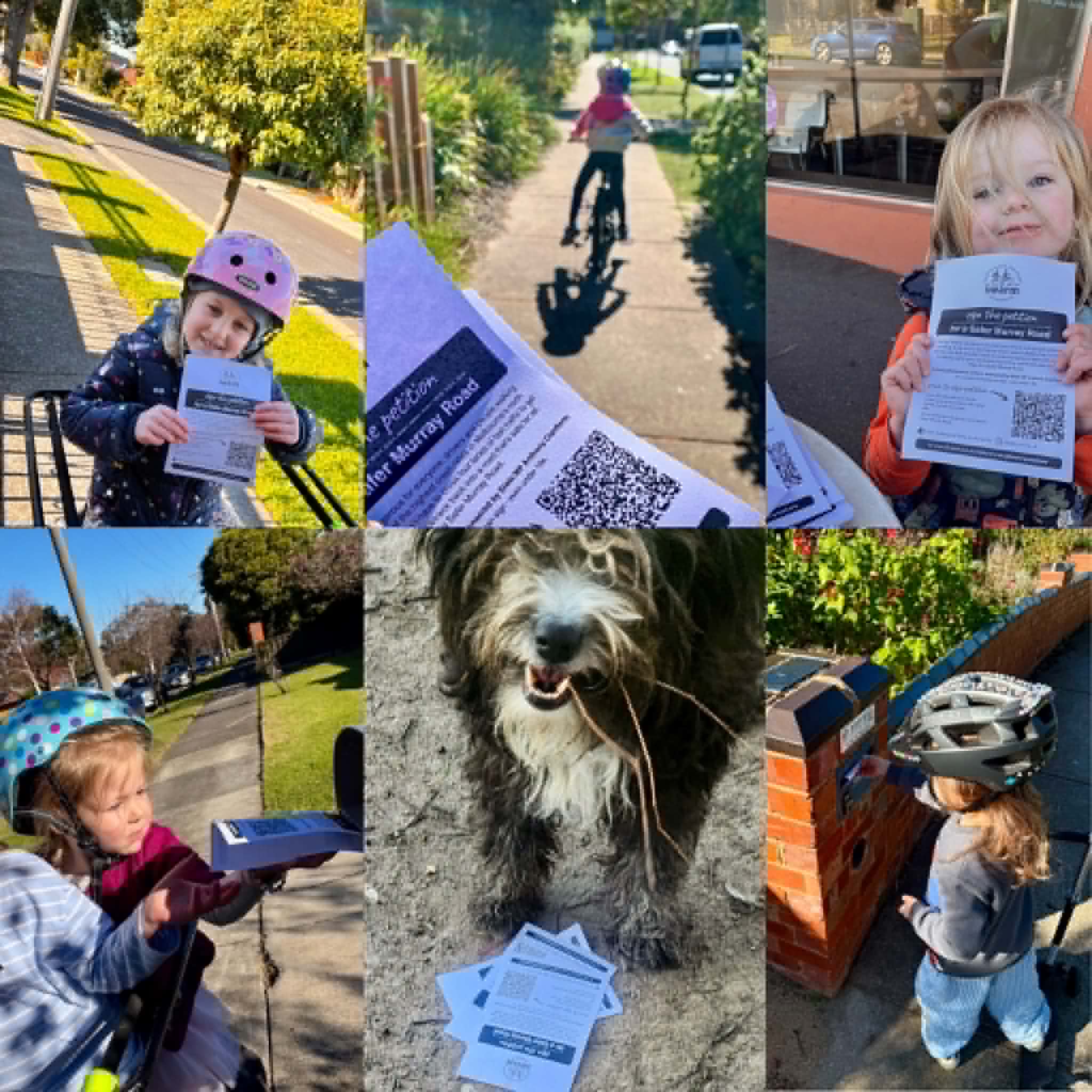 Enthusiastic Coburg locals helping promote the Safer Murray Road Petition! Image supplied.