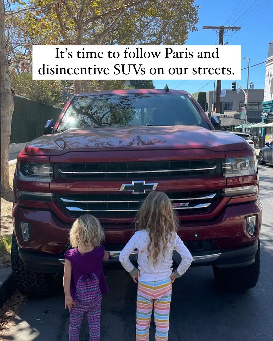 'It's time to follw Paris and disincentive SUVs on our streets' Credit: Cr Sophie Wade, Instagram