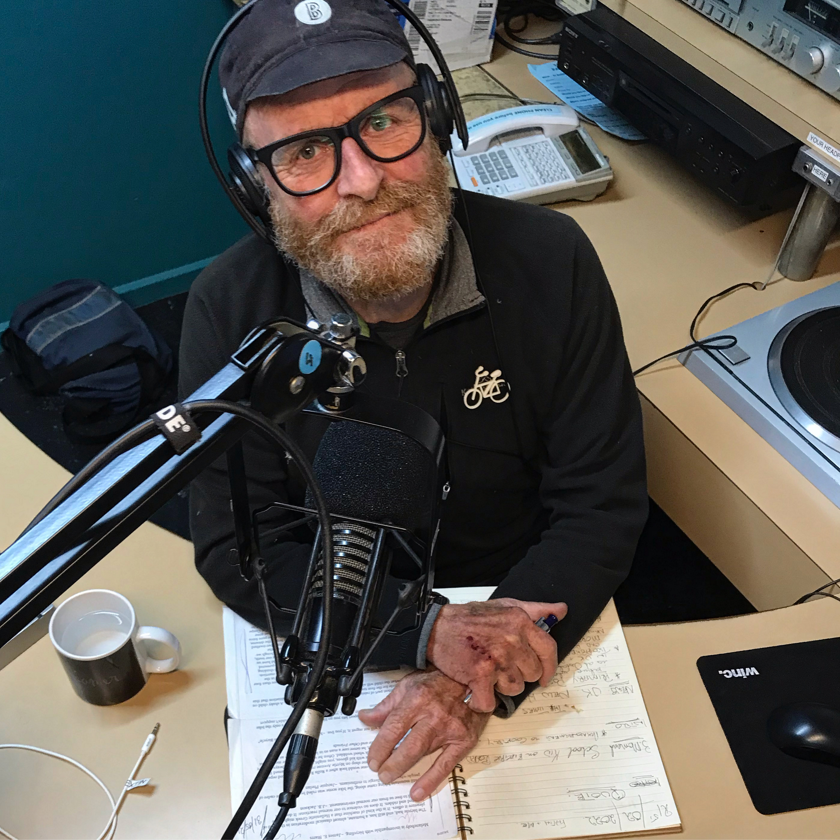 Val Nagle in the 3CR studio