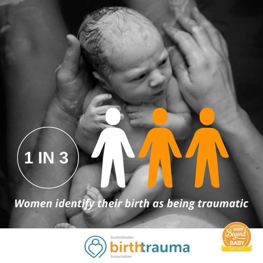 1 in 3 women experience birth trauma. Image: Australasian Birth Trauma Association
