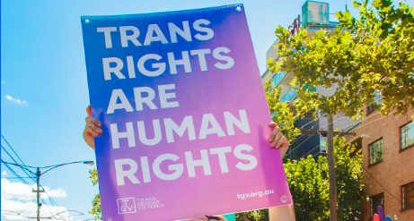 Trans rights are human rights. Image: tgv.org.au
