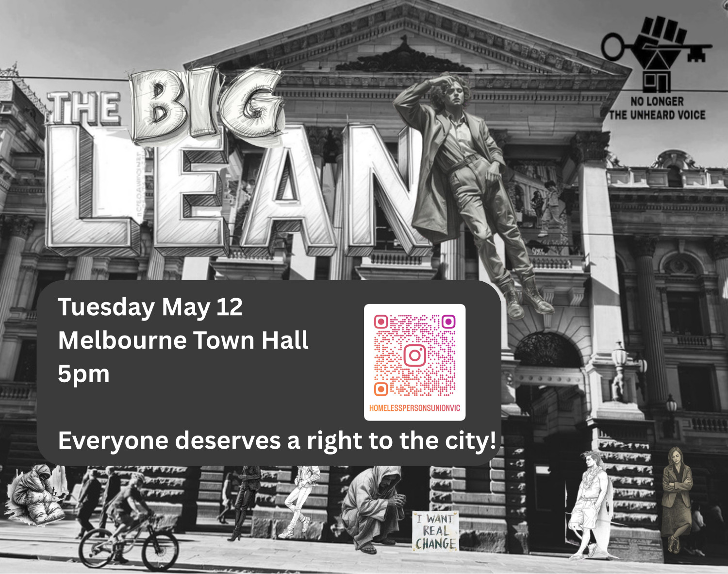 The Big Lean Tuesday 12 May 4:30PM Melbourne Town Hall flyer.