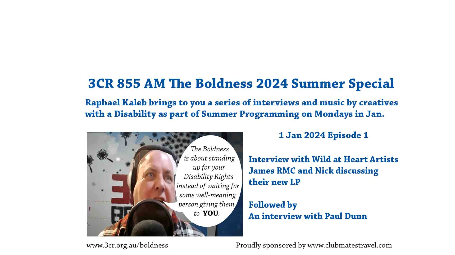 3CR 855 AM  The Boldness Summer Programming Digital Flyer Using Art To Connect with Others 