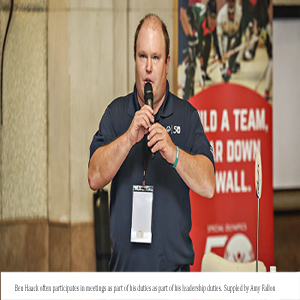 Ben Haack often participates at meetings as part of his leadership duties image supplied 