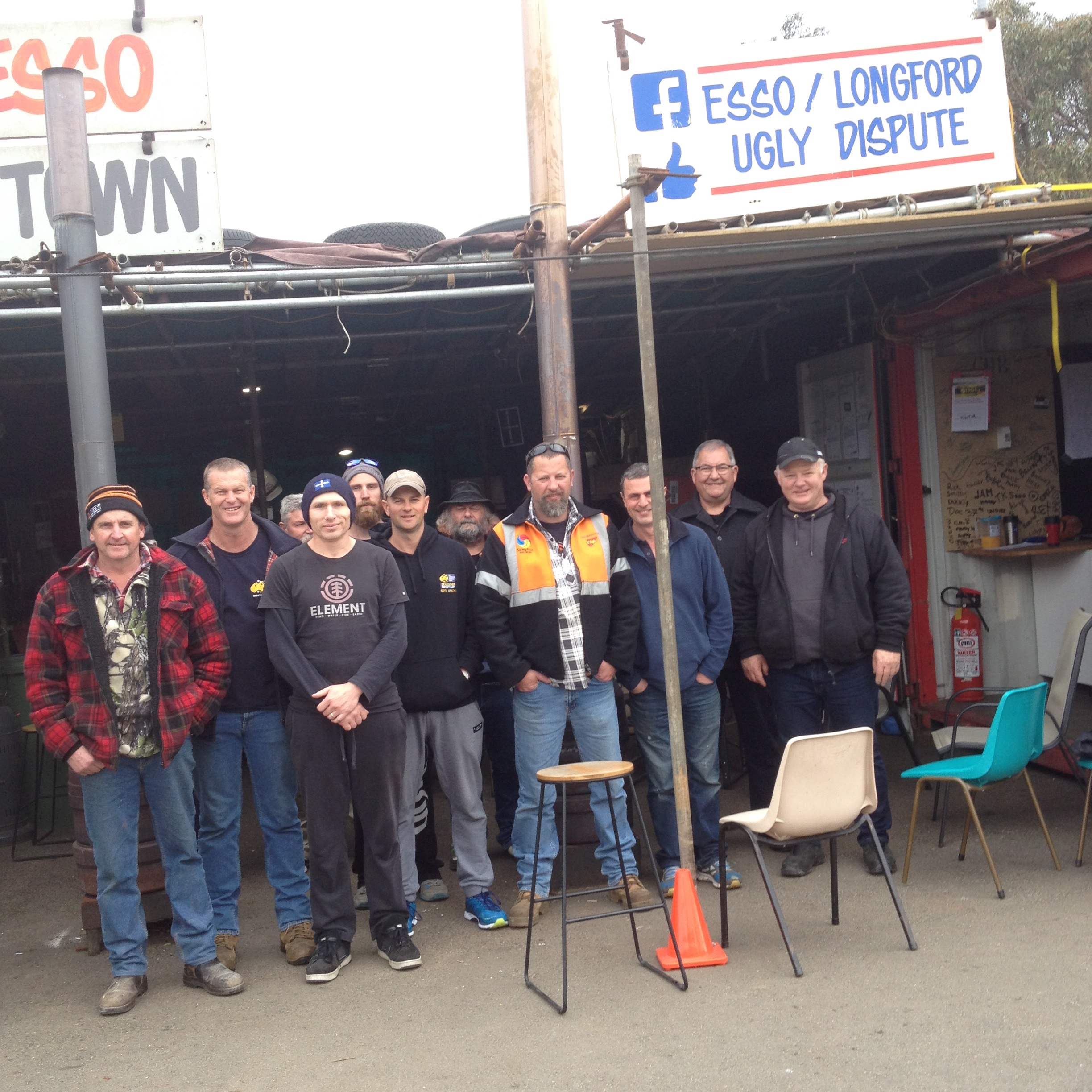 Workers outside Esso Gas Plant near Longford, 2017