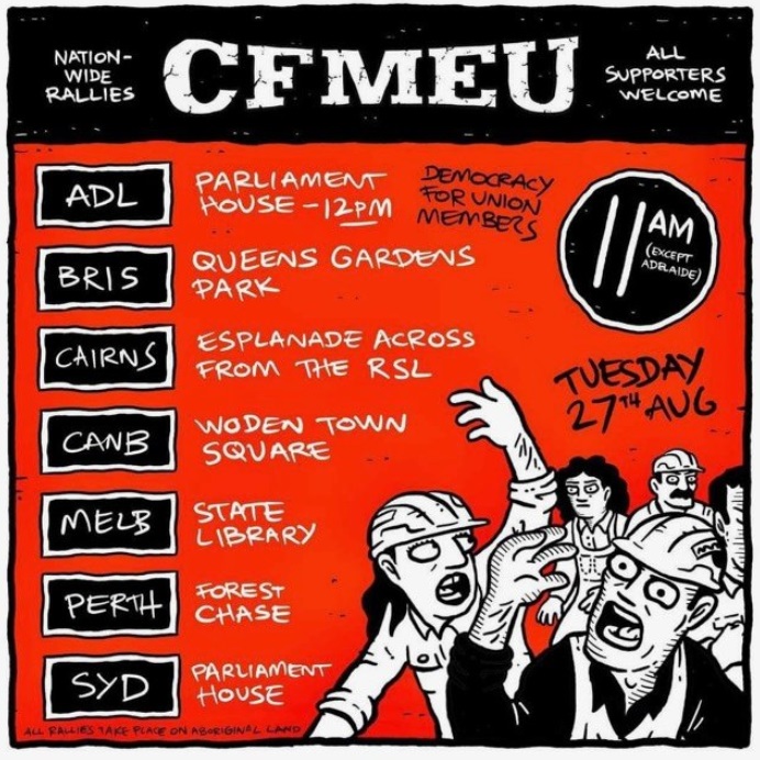 Nationwide Rallies Supporting CFMEU