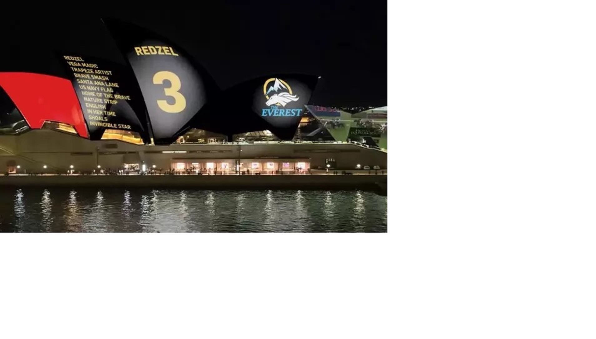 Sydney Opera House a bill board for racing