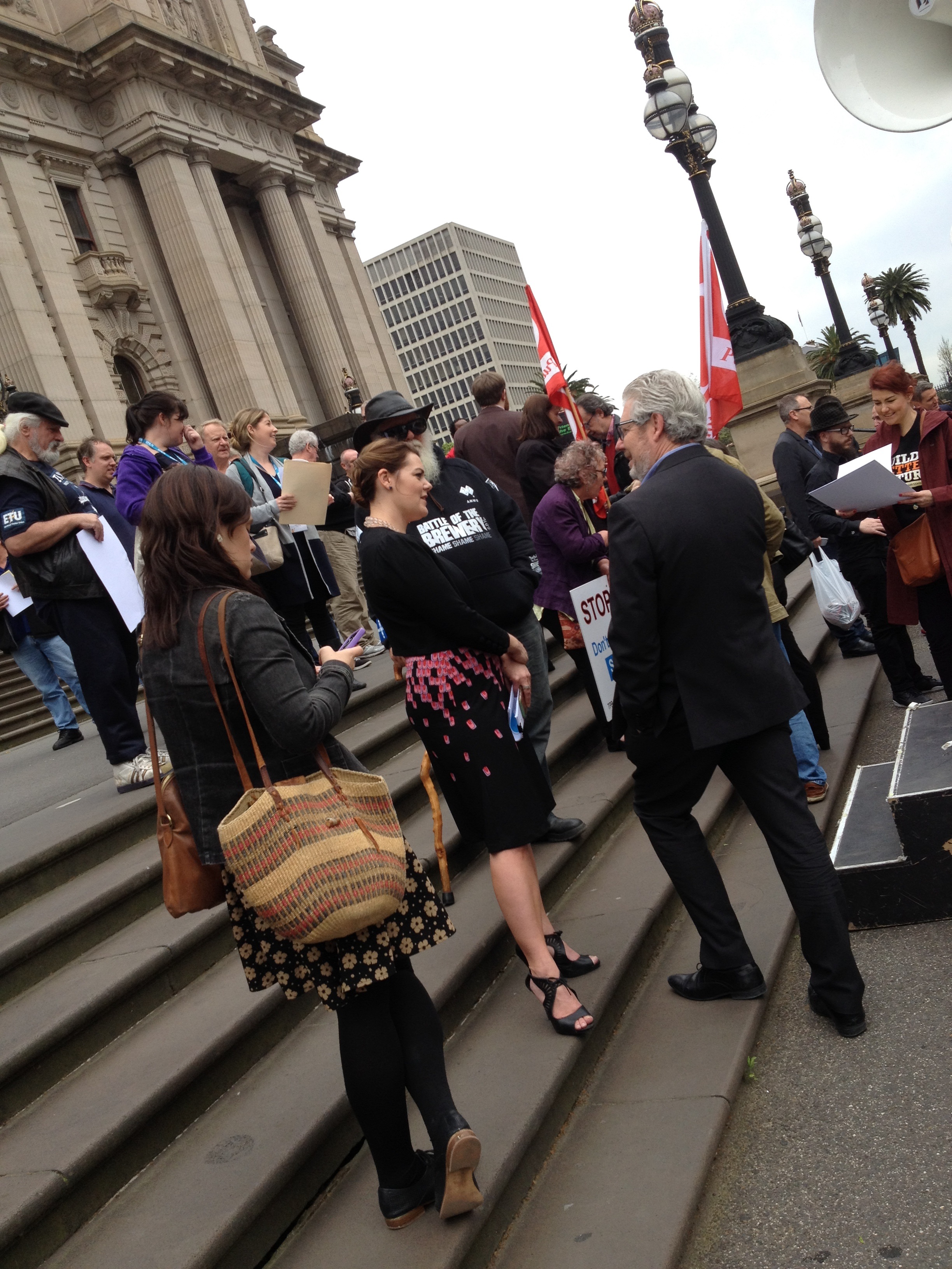 Sarah Hansen Young & Dave Oliver @ TPP rally Melbourne 7-10-16