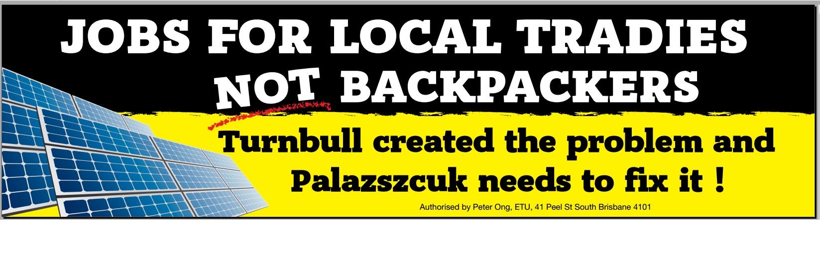 Solar Jobs to backpackers Brisbane 2018