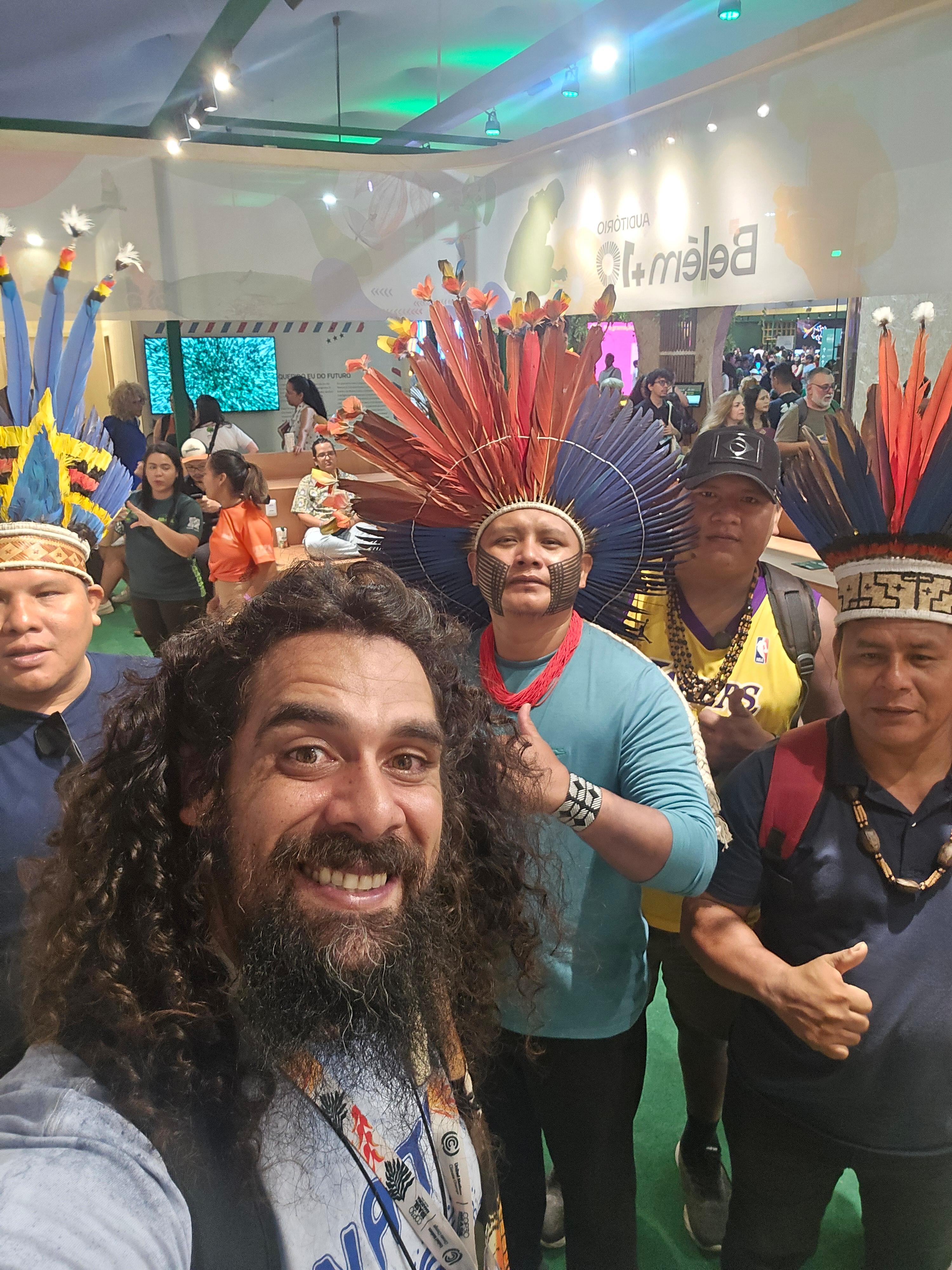 Gurridyula  Gabba Wunggu at Belem with Amazon leaders. Photo supplied