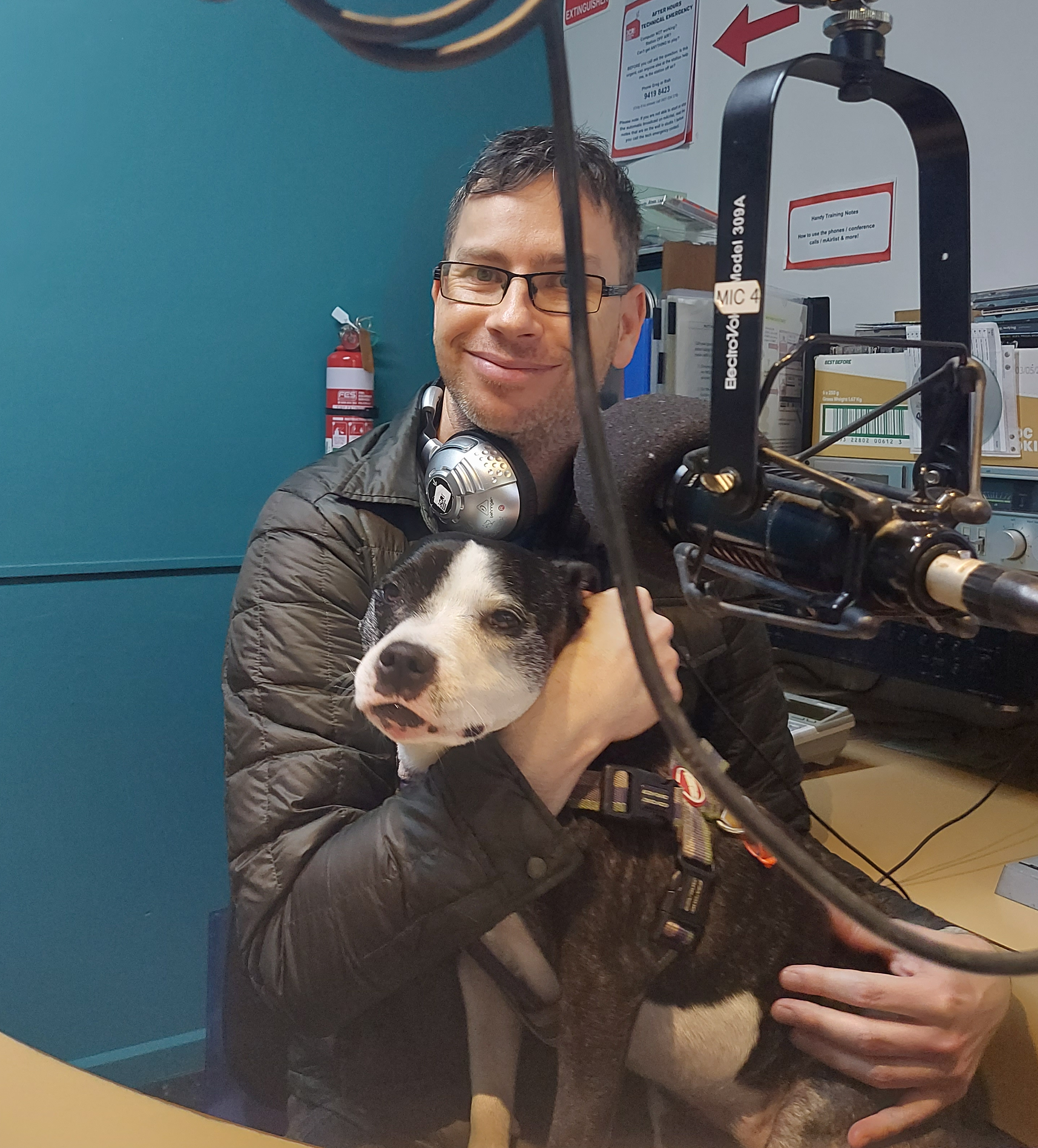 Nick and Moo Moo in the 3CR studio