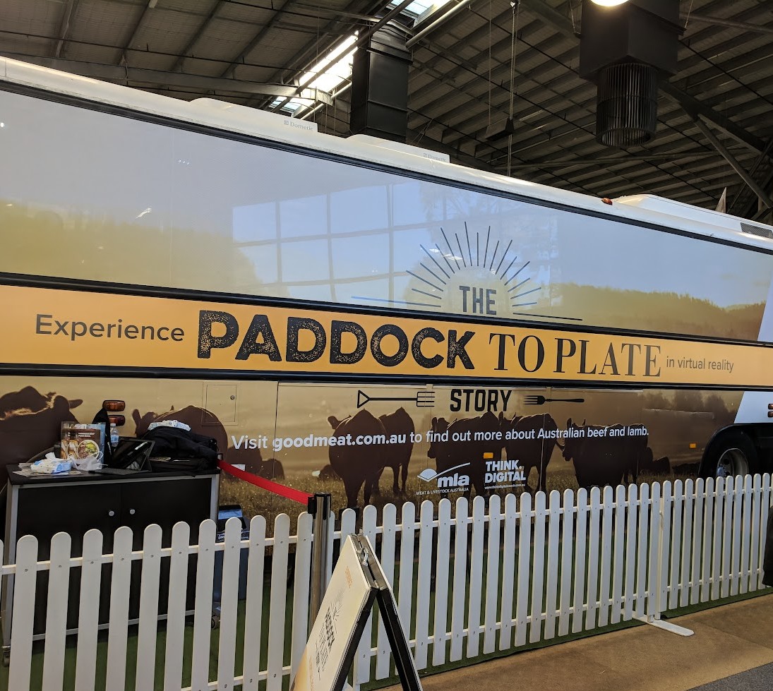 'Paddock to Plate' virtual reality experience at the Royal Melbourne Show 2018. Photo by Betty Melon