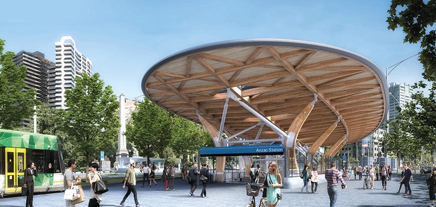 Anzac Train Station on a sunny day