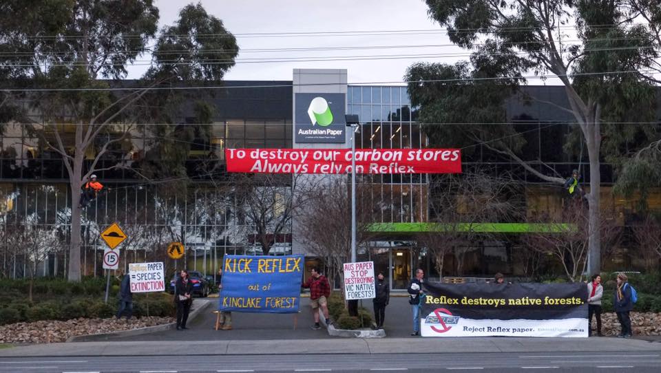 Kinglake Friends of the Forest action outside Australian Paper