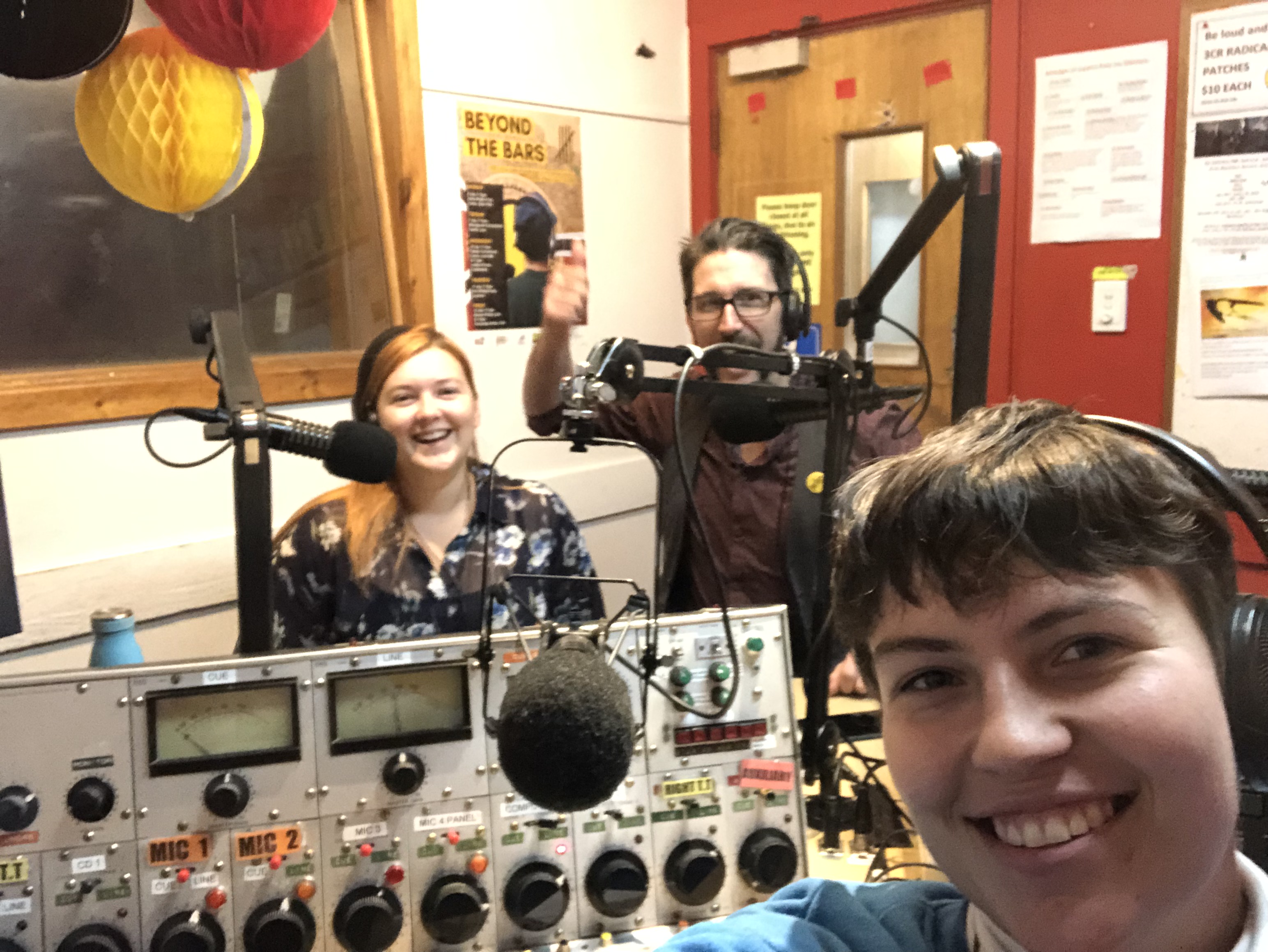 In the 3CR studio with Em, Phil and Rachel