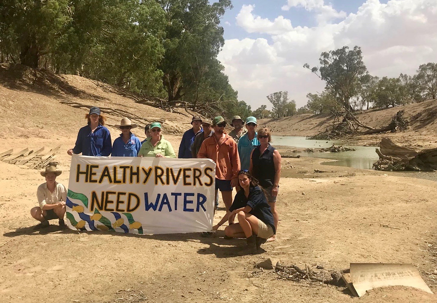 Tilpa Community Protest on the Dry Darling River