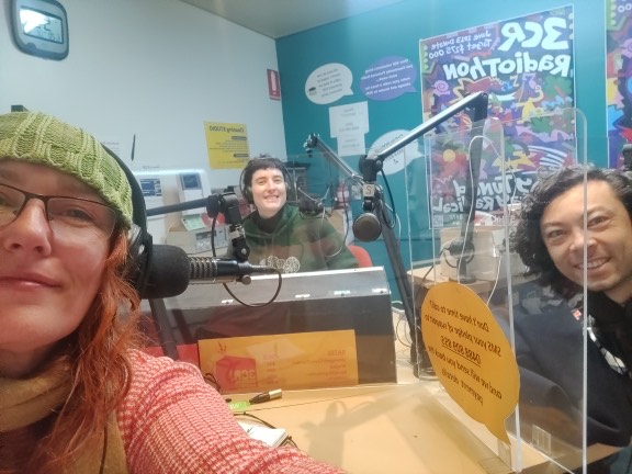 Freja, Claud and Jay in the studio at 3CR