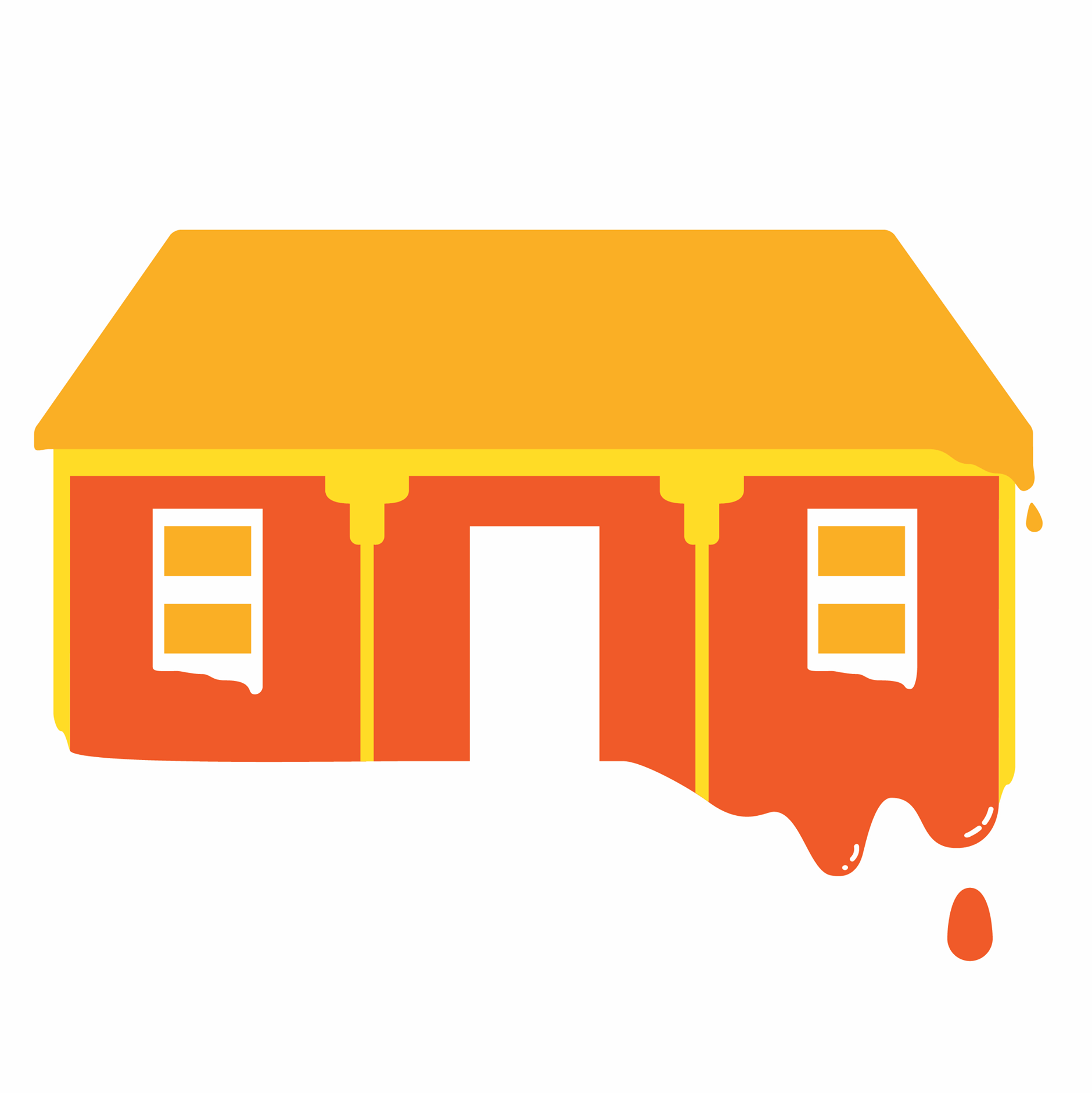Image of a house melting, logo of Sweltering cities campaign