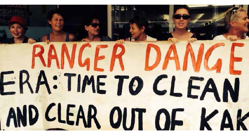 'Ranger Danger' rally at ERA office in Darwin, December 2013. Image: Cat Beaton