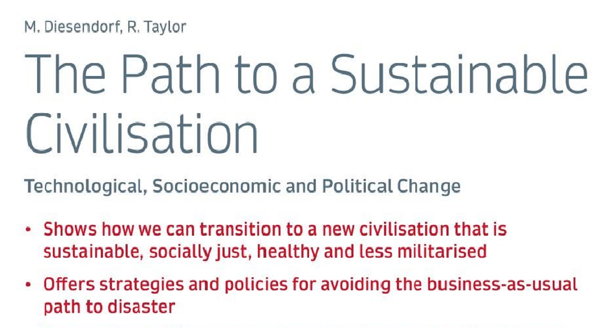 The Path to a Sustainable Civilization