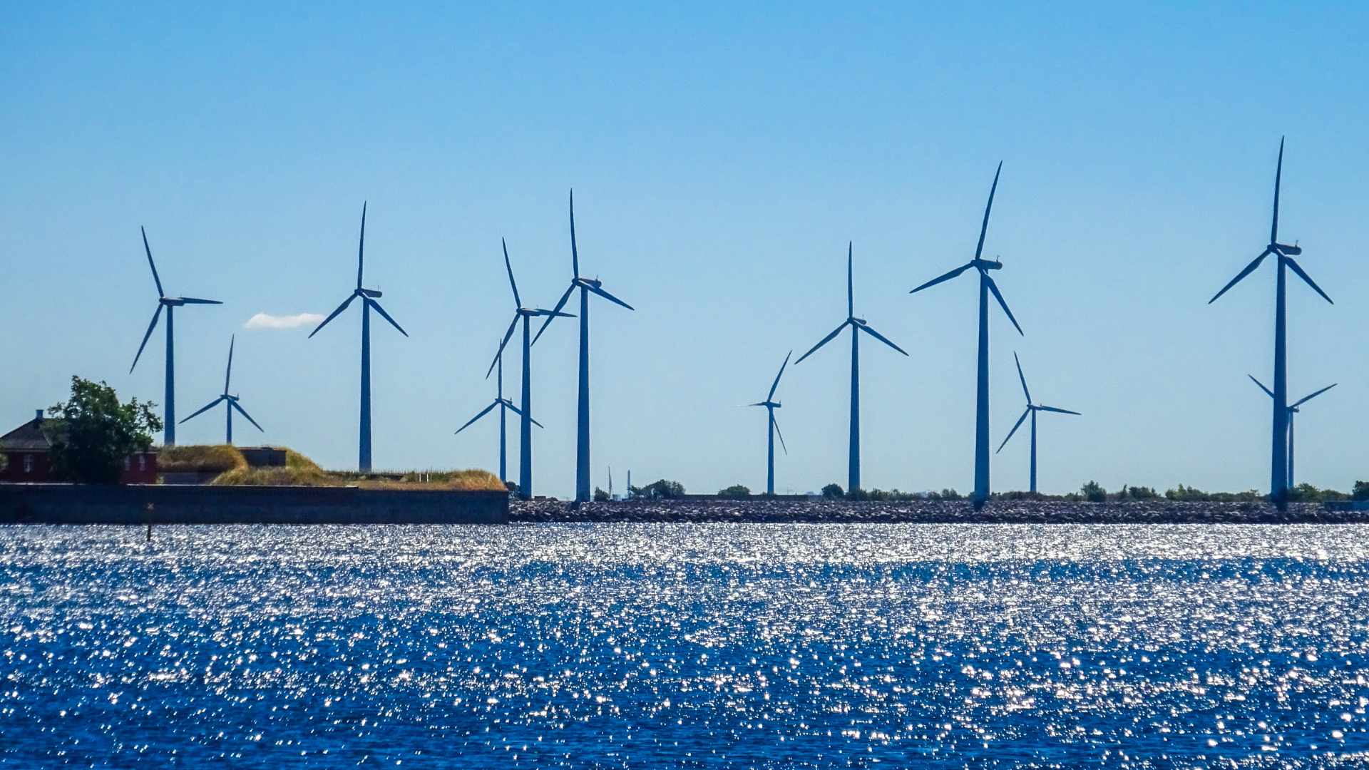 Image of an offshore wind farm.